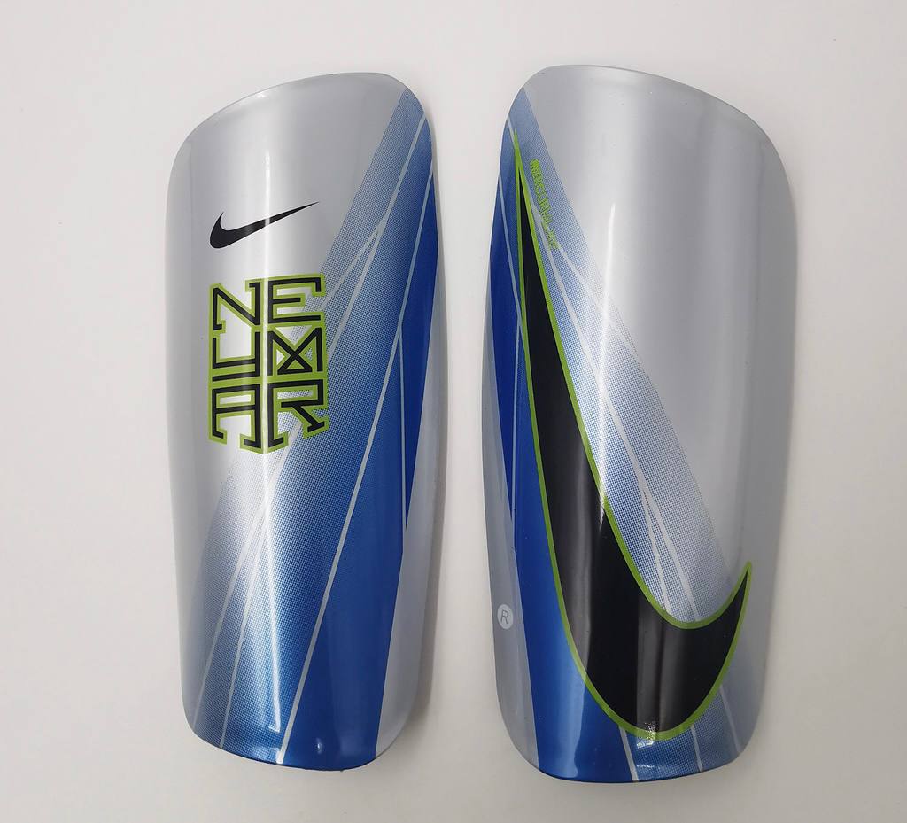 N14 generation Nike Mercurial Venomous Honeycomb shin guards blue gray