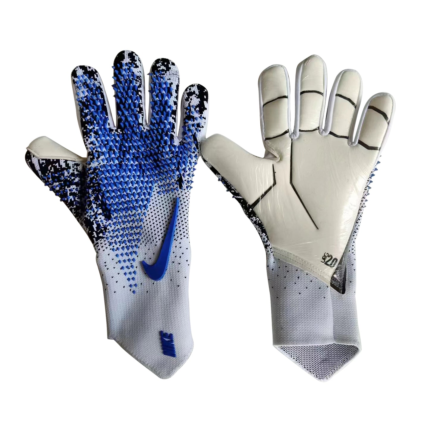nike gloves blue white and black