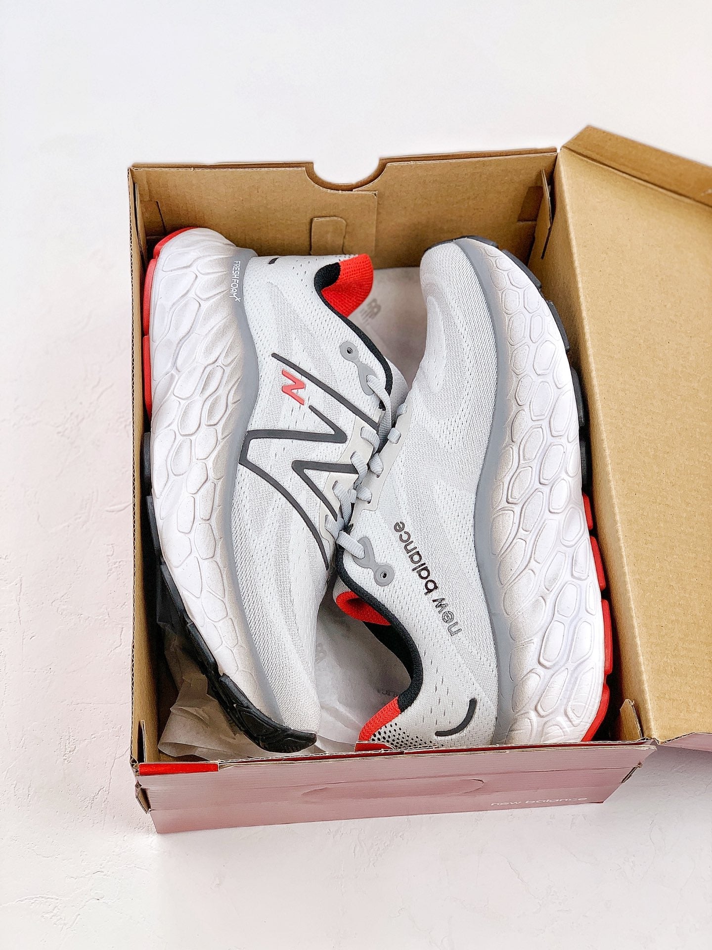 New Balance NB Fresh Foam X More v4 Silver Red