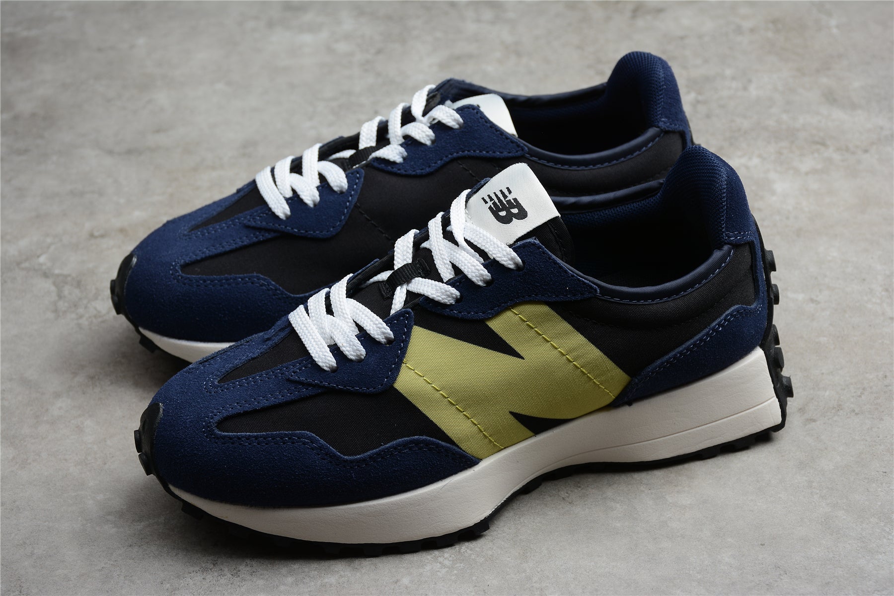 New Balance NB237 series fashion retro casual shoes navy blue yellow