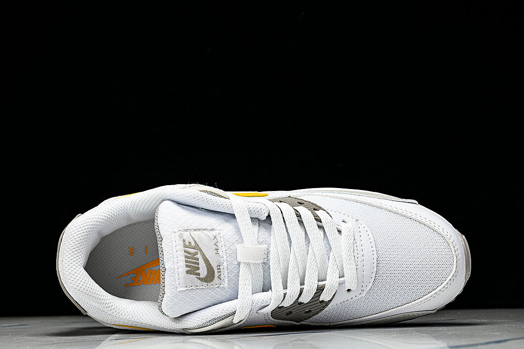 DM0029-119 AIR MAX 90 RETRO AIR CUSHIONED RUNNING SHOES LIGHT GRAY/WHITE/ORANGE