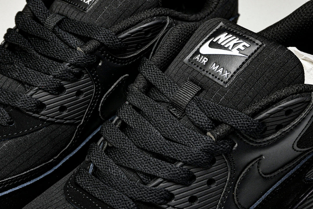 AJ1285-019 AIR MAX 90 RETRO AIR CUSHIONED RUNNING SHOES BLACK/INKINESS
