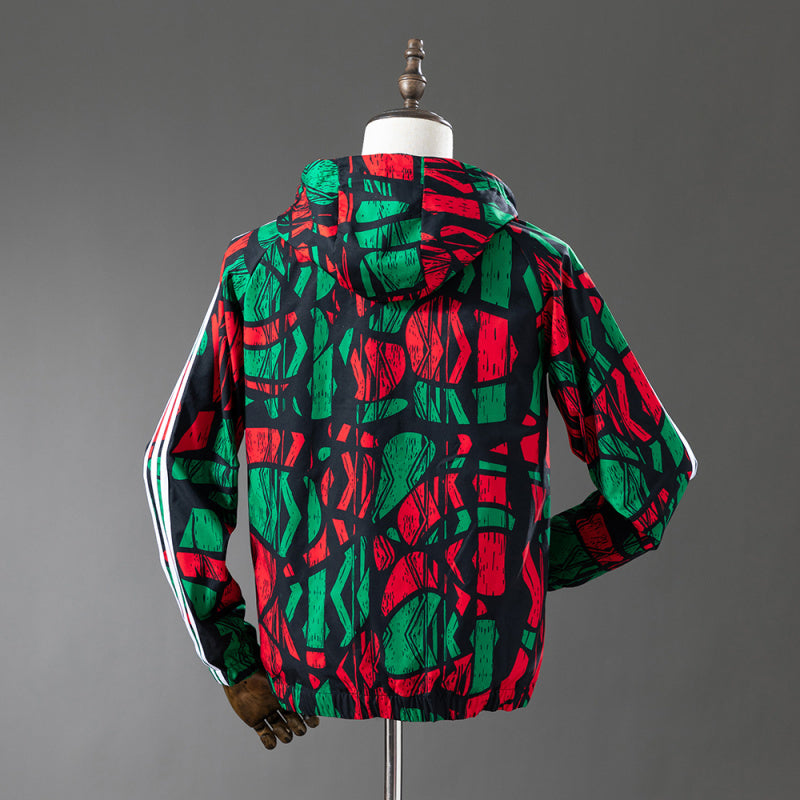Arsenal Red & Green Print Windbreaker