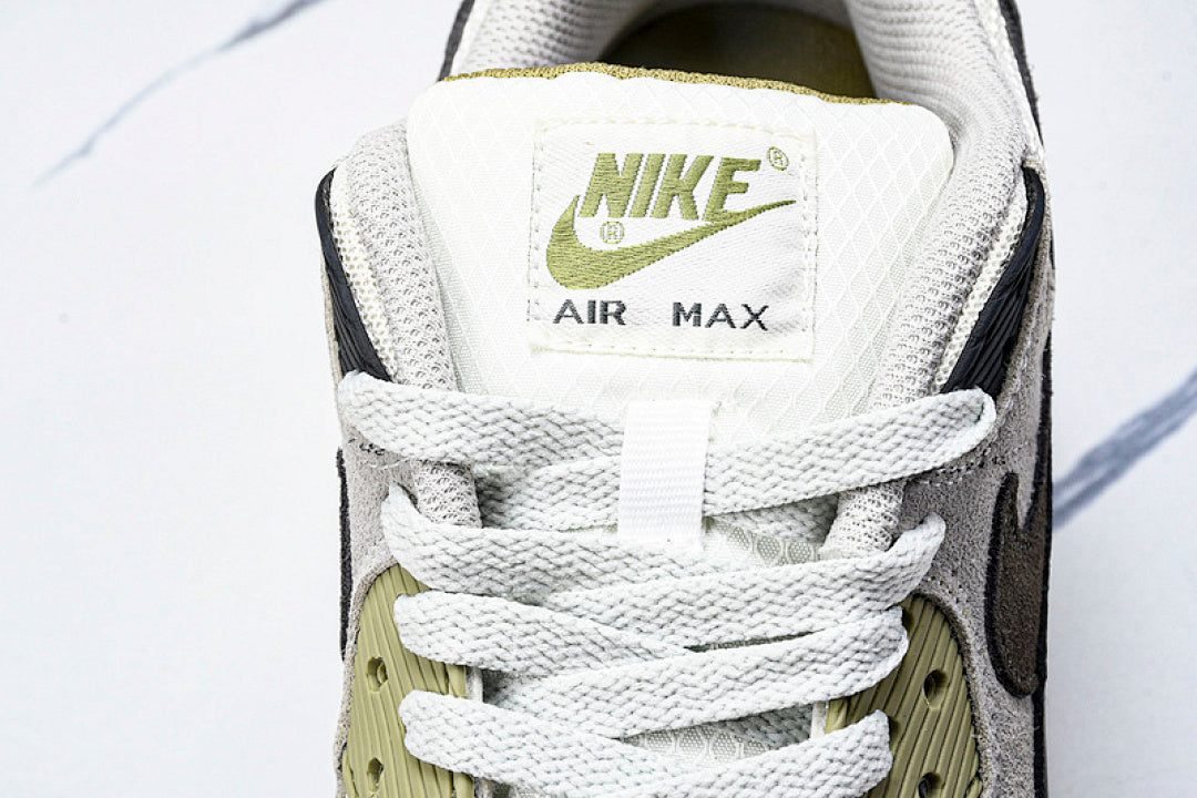 DM0029-011 AIR MAX 90 RETRO AIR CUSHIONED RUNNING SHOES BLACK/WHITE/TEA GREEN
