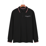 TommyEmbroideryLapel Long Sleeve Polo Shirt