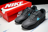 IF0670-002 AIR MAX 90 RETRO AIR CUSHIONED RUNNING SHOES BLACK/ANTHRACITE/SKY BLUE