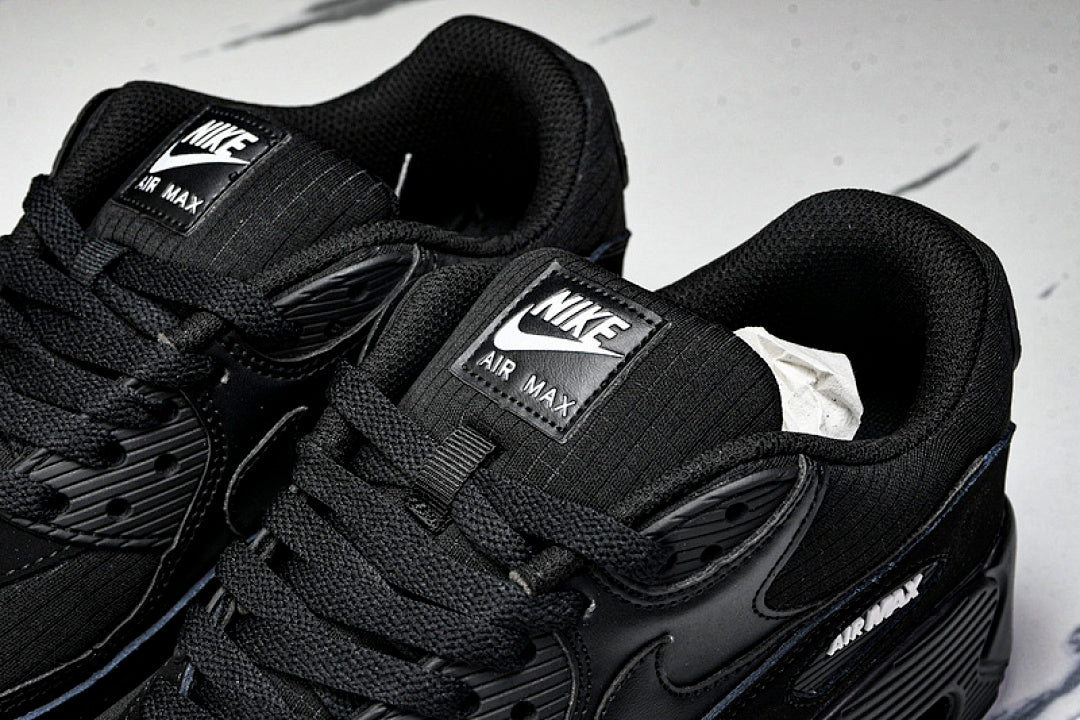 AJ1285-019 AIR MAX 90 RETRO AIR CUSHIONED RUNNING SHOES BLACK/INKINESS