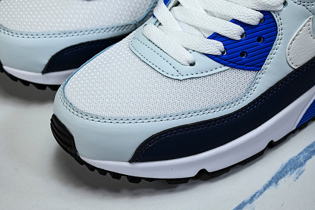 IX4089-121 AIR MAX 90 VINTAGE AIR CUSHION RUNNING SHOES WHITE/BLACK/BLUE