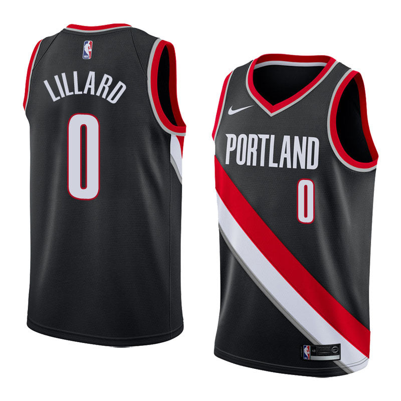 Portland black 0 lillard jersey