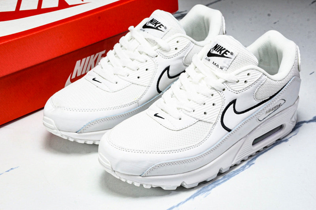 【240】HF3835-100 AIR MAX 90 TRENDY COUPLE LOW TOP AIR CUSHIONED CASUAL WHITE/BLACK