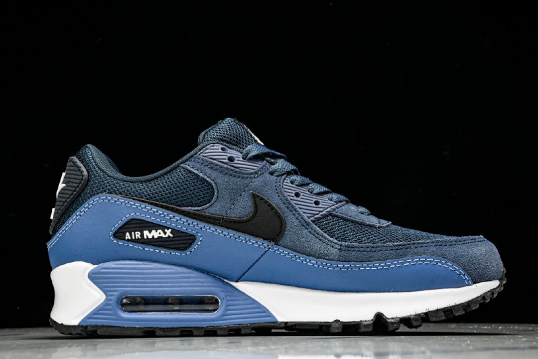 AIR MAX 90 TRENDY COUPLE LOW TOP AIR CUSHIONED CASUAL WHITE/BLACK/NAVY BLUE