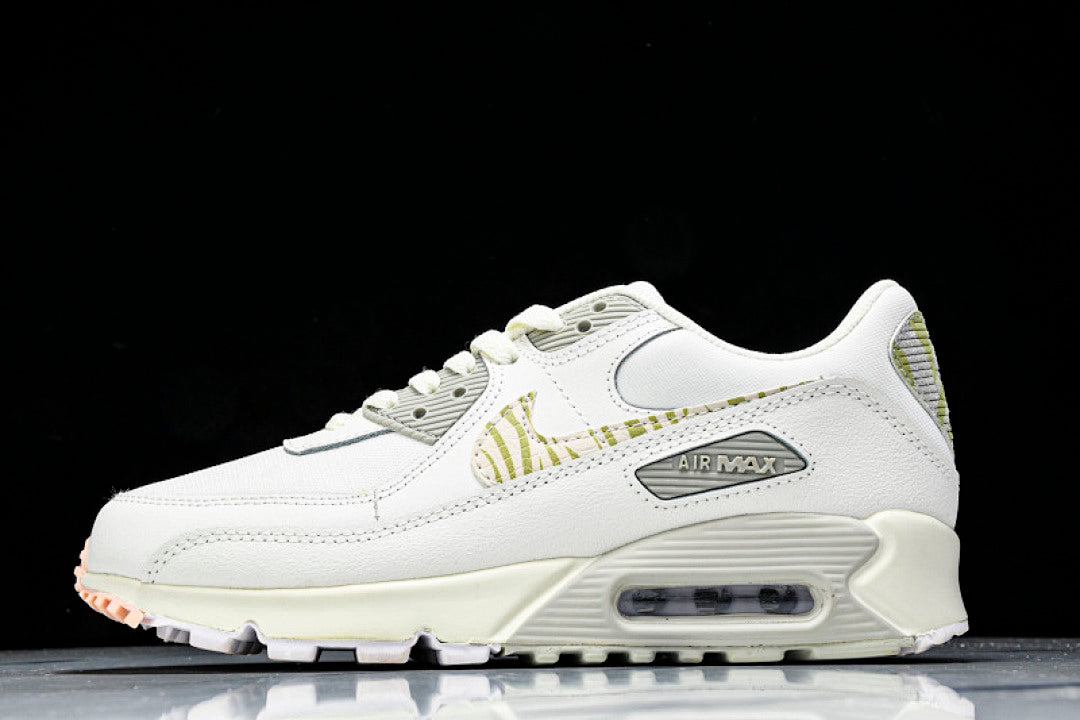 AJ1285-018 AIR MAX 90 TRENDY COUPLE LOW TOP AIR CUSHIONED CASUAL WHITE/LIGHT GRAY/BEIGE