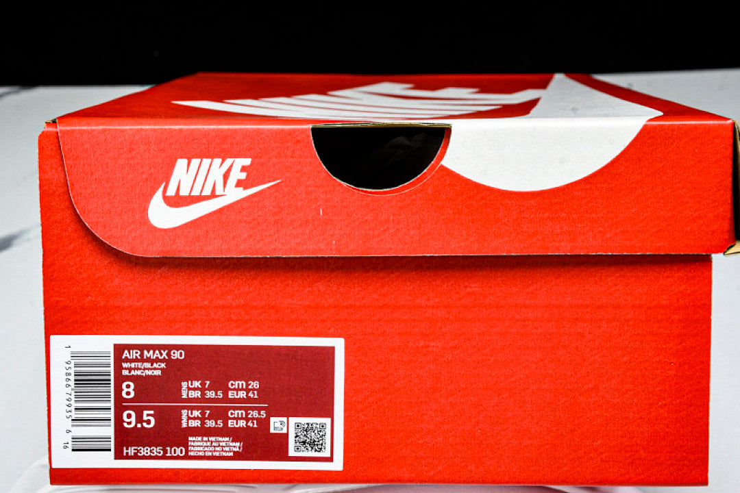 【240】HF3835-100 AIR MAX 90 TRENDY COUPLE LOW TOP AIR CUSHIONED CASUAL WHITE/BLACK