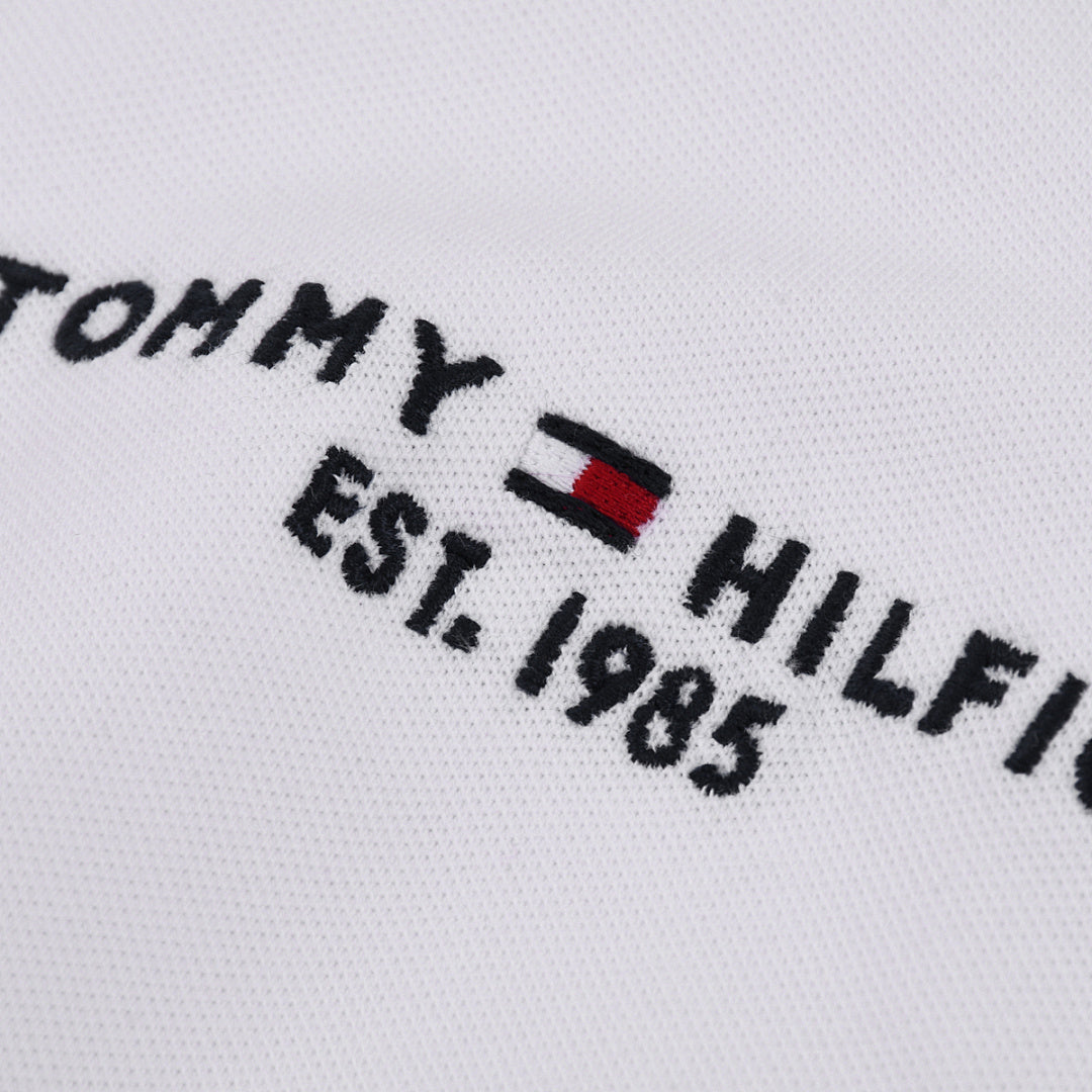 TommyEmbroideryLapel Long Sleeve Polo Shirt