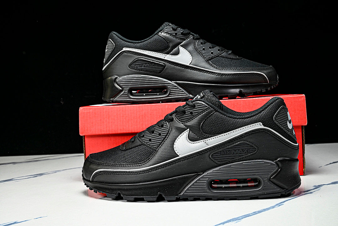 HV4517-002 AIR MAX 90 LTR CLASSIC MEN'S SPORTS SHOES BLACK/LIGHT GRAY