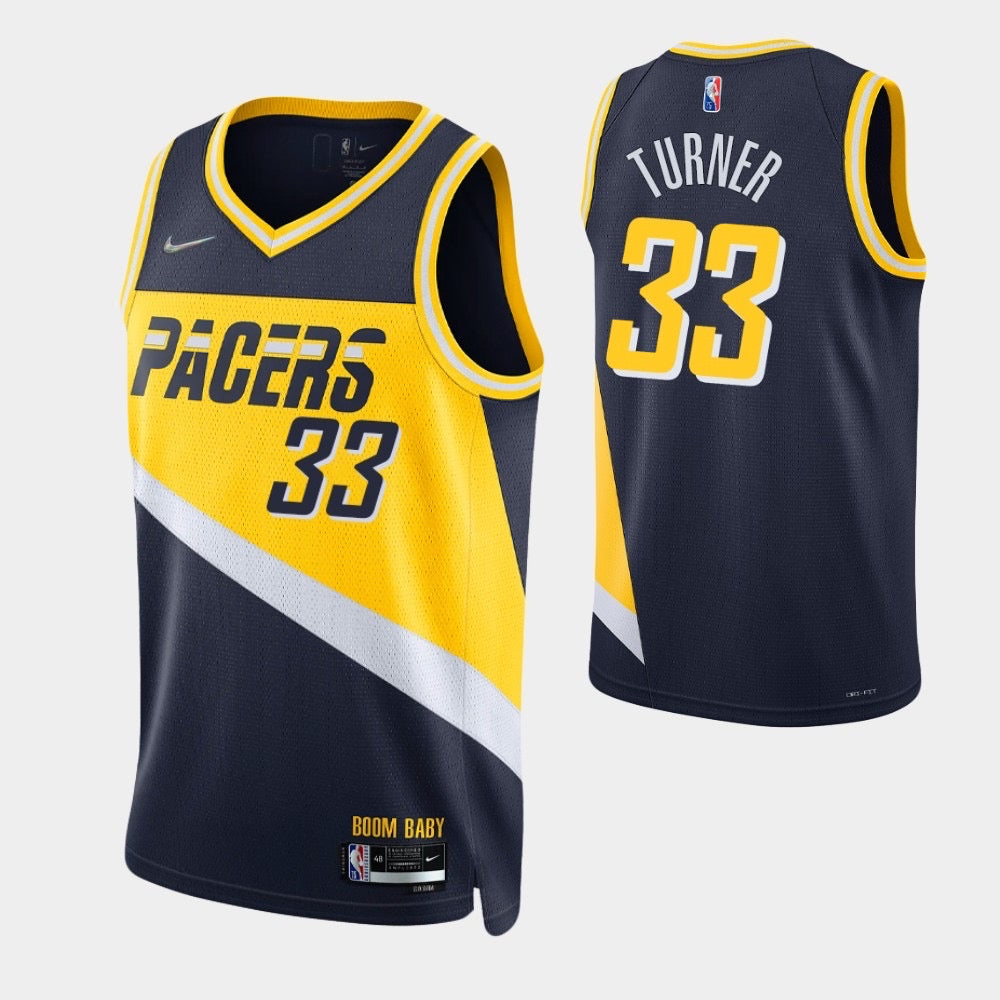 Pacers black/yellow 33 turner jersey