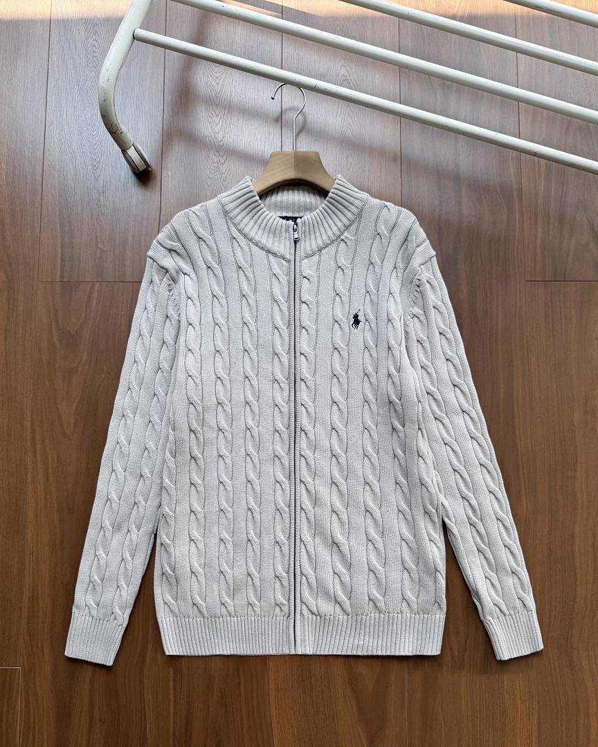 Ralph Lauren Cable-Knit Zip Stand-Collar Sweater RL2503