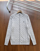 Ralph Lauren Cable-Knit Zip Stand-Collar Sweater RL2503