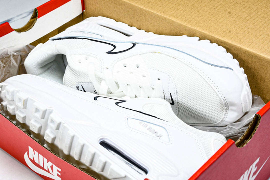 【240】HF3835-100 AIR MAX 90 TRENDY COUPLE LOW TOP AIR CUSHIONED CASUAL WHITE/BLACK