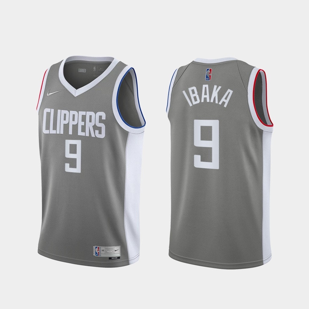 Clippers grey 9 ibaka  jersey