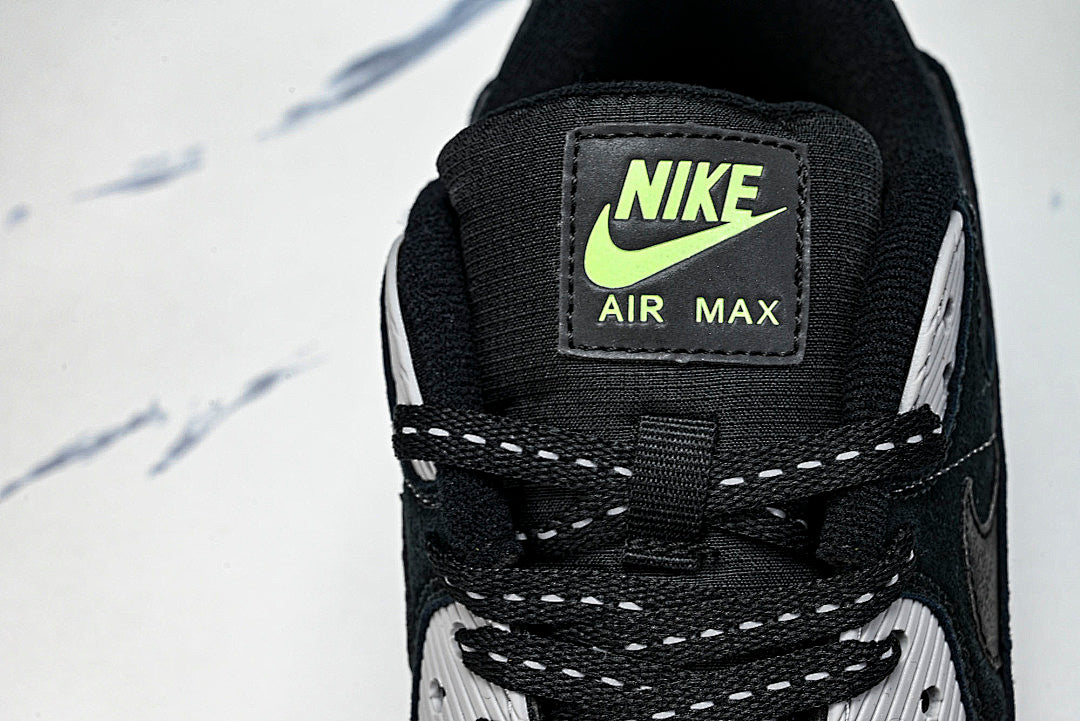 【250】FQ2377-001 AIR MAX 90 RETRO AIR CUSHIONED RUNNING SHOES BLACK/LIGHT GRAY/GREEN
