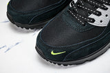 【250】FQ2377-001 AIR MAX 90 RETRO AIR CUSHIONED RUNNING SHOES BLACK/LIGHT GRAY/GREEN