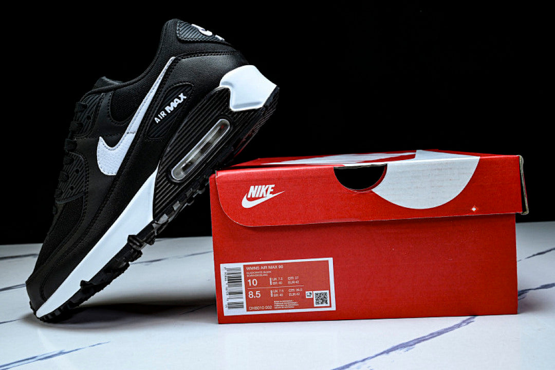 DH8010-002 AIR MAX 90 LTR CLASSIC SPORTS SHOES FOR MALE AND FEMALE COUPLES WHITE/BLACK