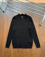 Ralph Lauren Cable-Knit Zip Stand-Collar Sweater RL2503