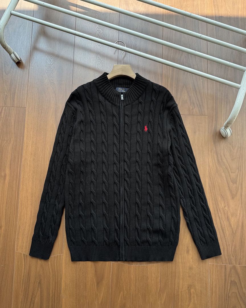 Ralph Lauren Cable-Knit Zip Stand-Collar Sweater RL2503