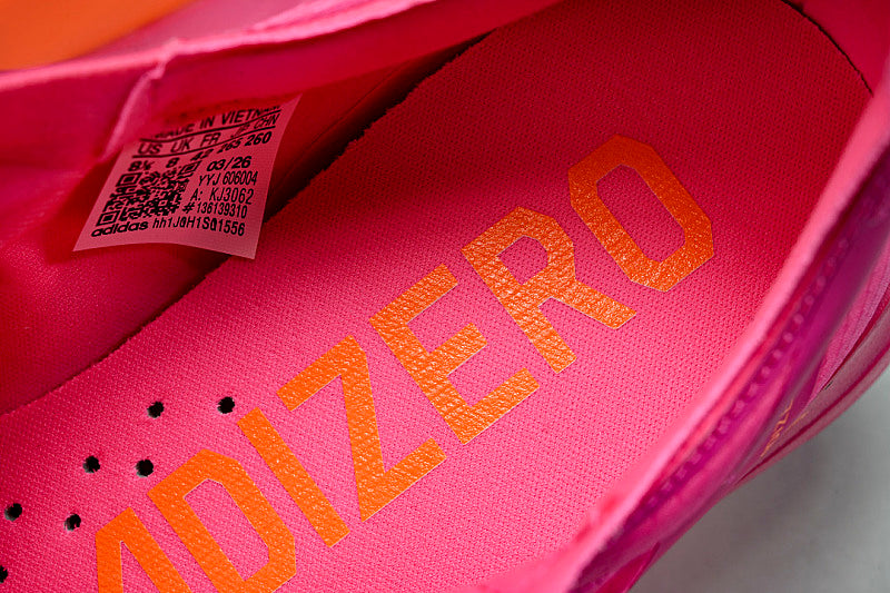 KJ3062 ADIZERO ADIOS 4 M LOW-TOP RUNNING SHOES PINK/ORANGE/PINK