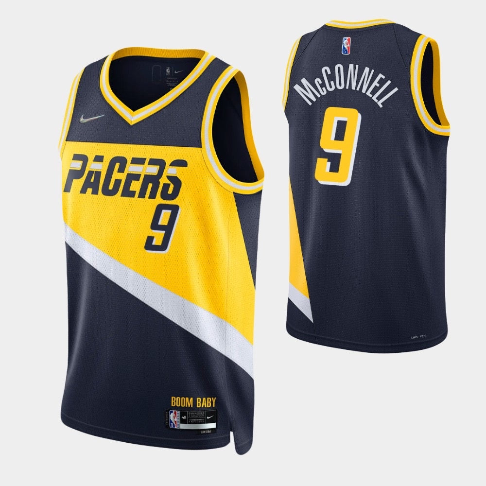 Pacers black/yellow 9 mcconnell jersey