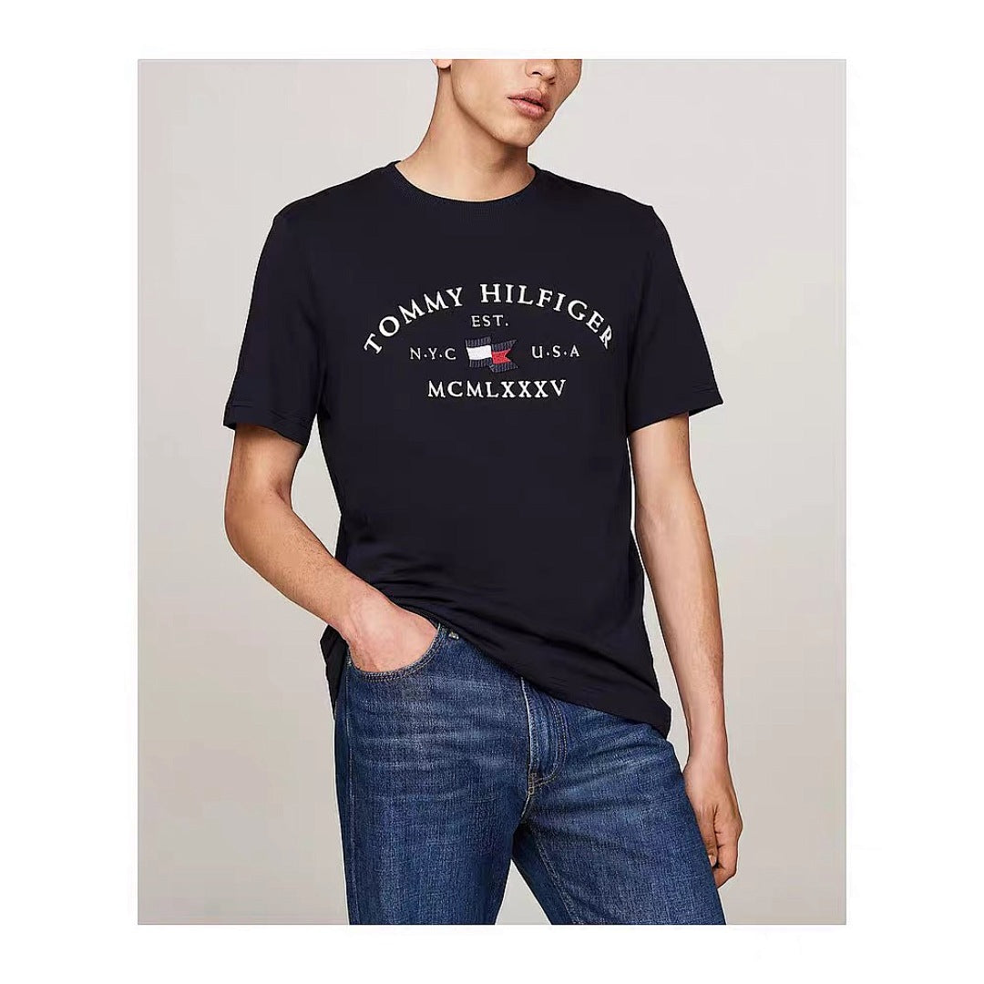TommyTOMMYEmbroideryCrew NeckShort Sleeve T-Shirt