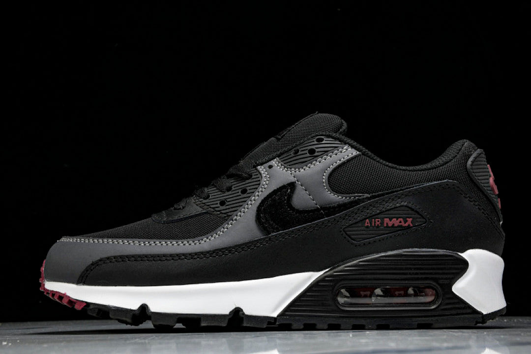CH8490-001 AIR MAX 90 TRENDY COUPLE LOW TOP AIR CUSHIONED CASUAL BLACK/DARK GRAY/WHITE