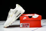 AJ1285-018 AIR MAX 90 TRENDY COUPLE LOW TOP AIR CUSHIONED CASUAL WHITE/LIGHT GRAY/BEIGE