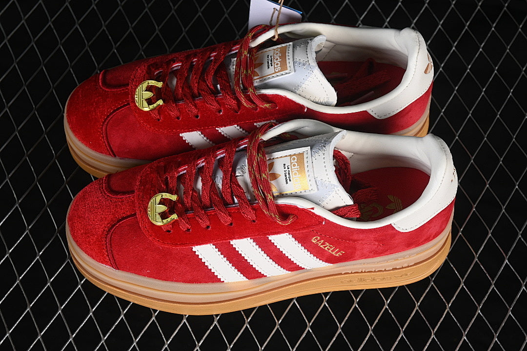 ORIGINALS GAZELLE BOLD CASUAL SNEAKERS RED/WHITE/BROWN