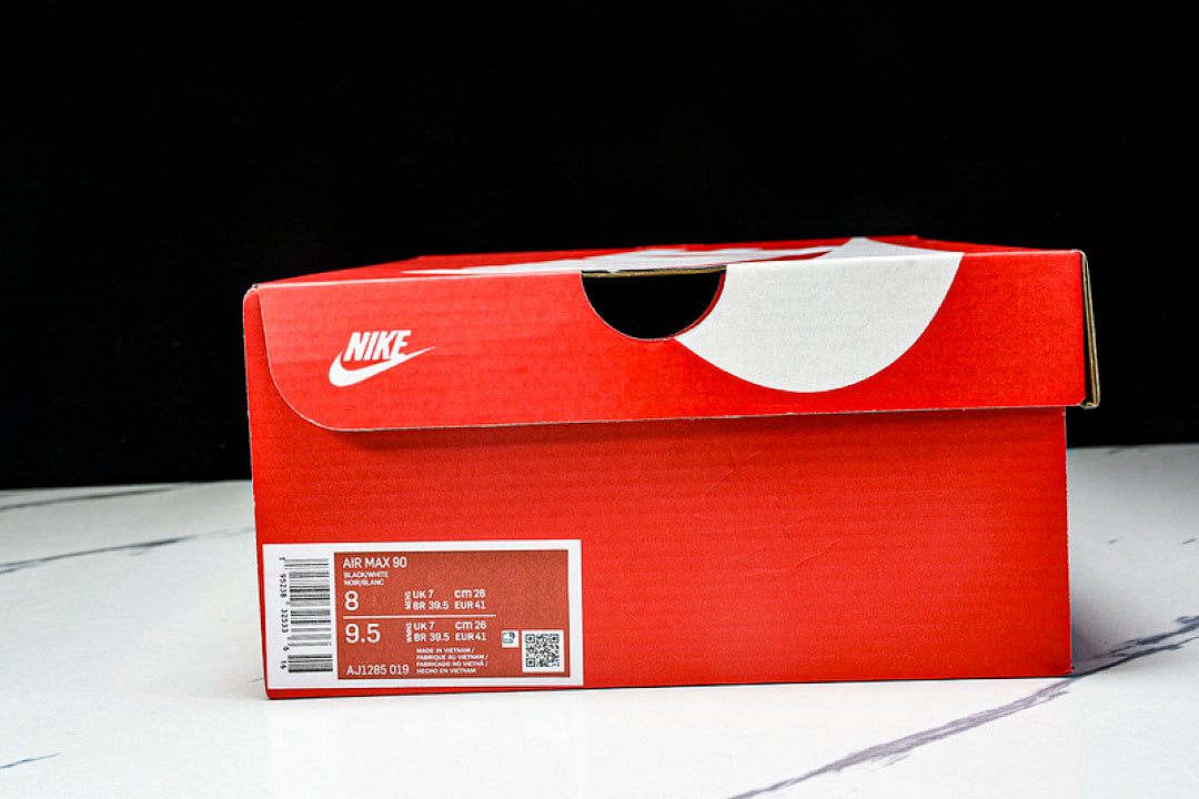AJ1285-019 AIR MAX 90 RETRO AIR CUSHIONED RUNNING SHOES BLACK/INKINESS