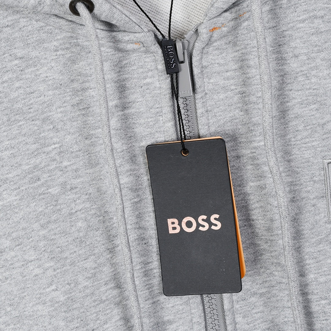 Boss Hooded Zip-Up Sweatshirt Jacket