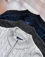 Ralph Lauren Cable-Knit Zip Stand-Collar Sweater RL2503