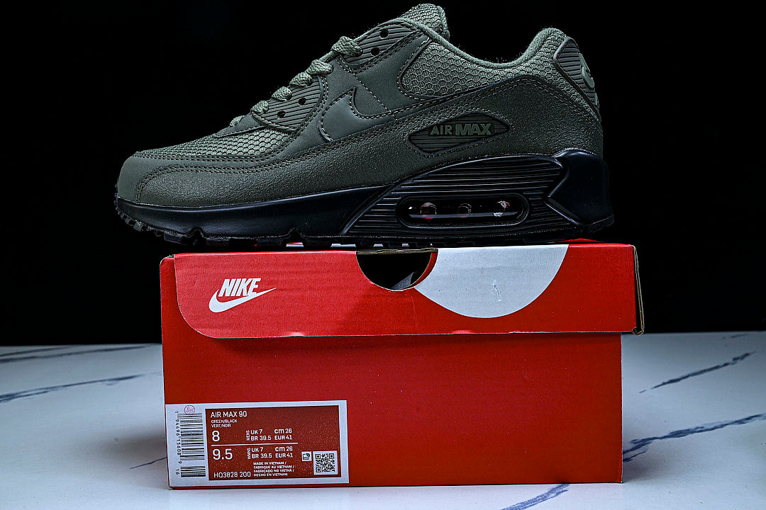 HQ3828-200 AIR MAX 90 RETRO AIR CUSHIONED RUNNING SHOES ARMY GREEN/MATCHA GREEN