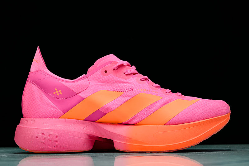KJ3062 ADIZERO ADIOS 4 M LOW-TOP RUNNING SHOES PINK/ORANGE/PINK