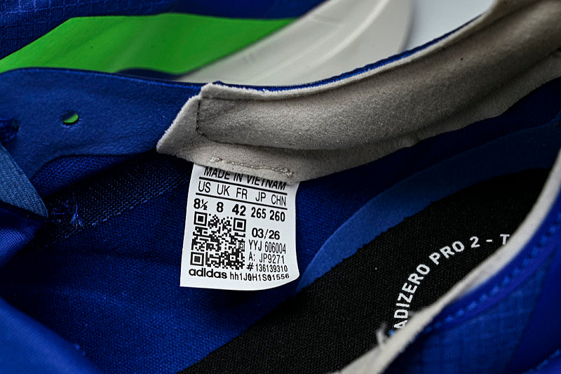 JP9271 ADIZERO ADIOS 4 M LOW-TOP RUNNING SHOES BLUE/GREEN