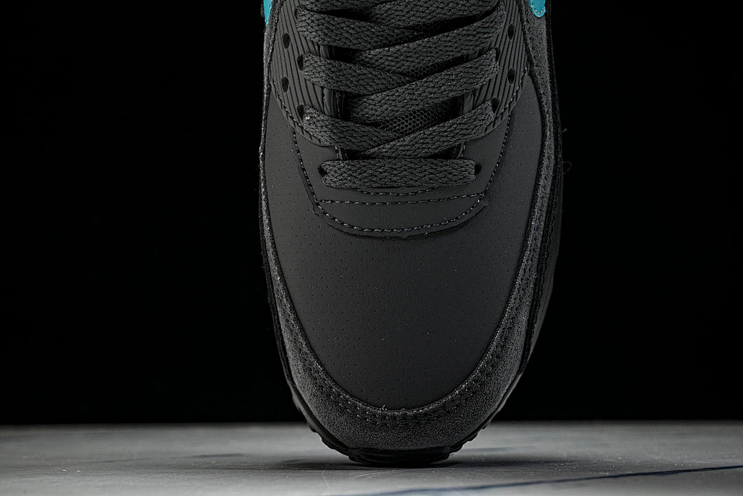 IF0670-002 AIR MAX 90 RETRO AIR CUSHIONED RUNNING SHOES BLACK/ANTHRACITE/SKY BLUE