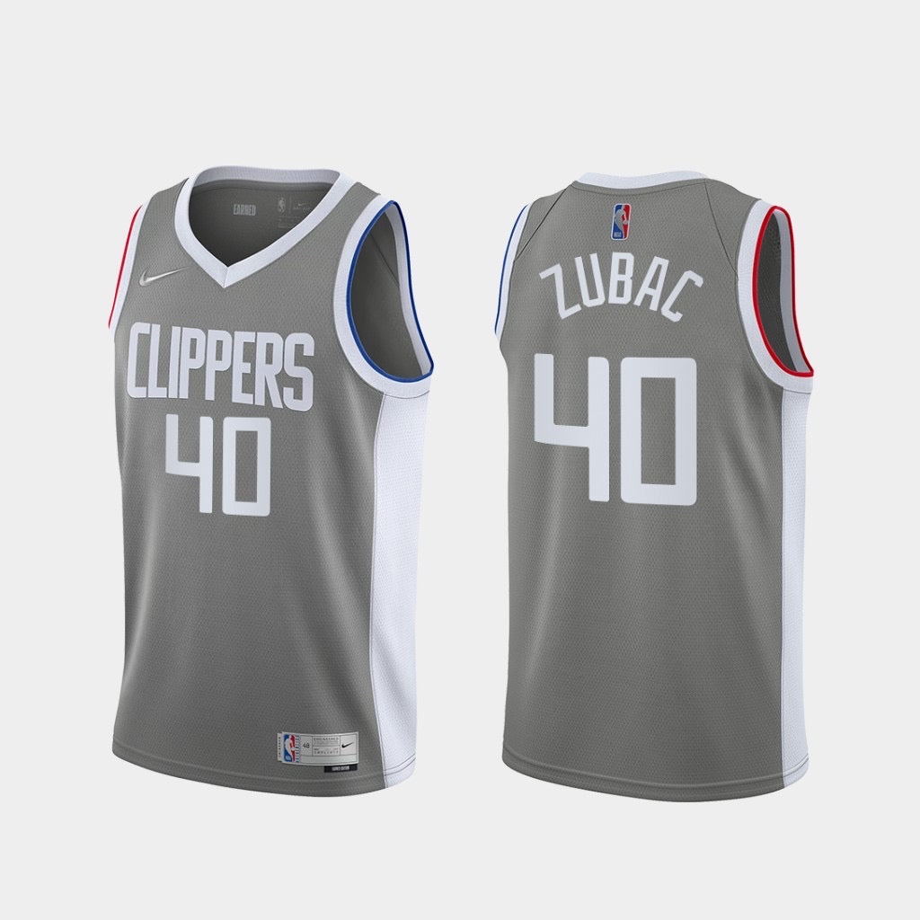 Clippers grey 40 zubac jersey