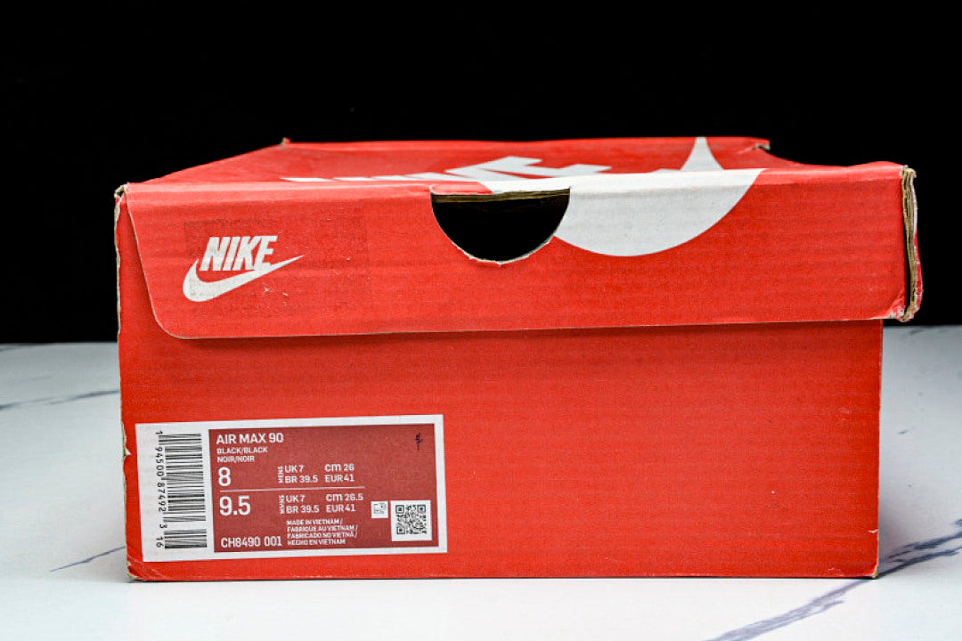 CH8490-001 AIR MAX 90 TRENDY COUPLE LOW TOP AIR CUSHIONED CASUAL BLACK/DARK GRAY/WHITE