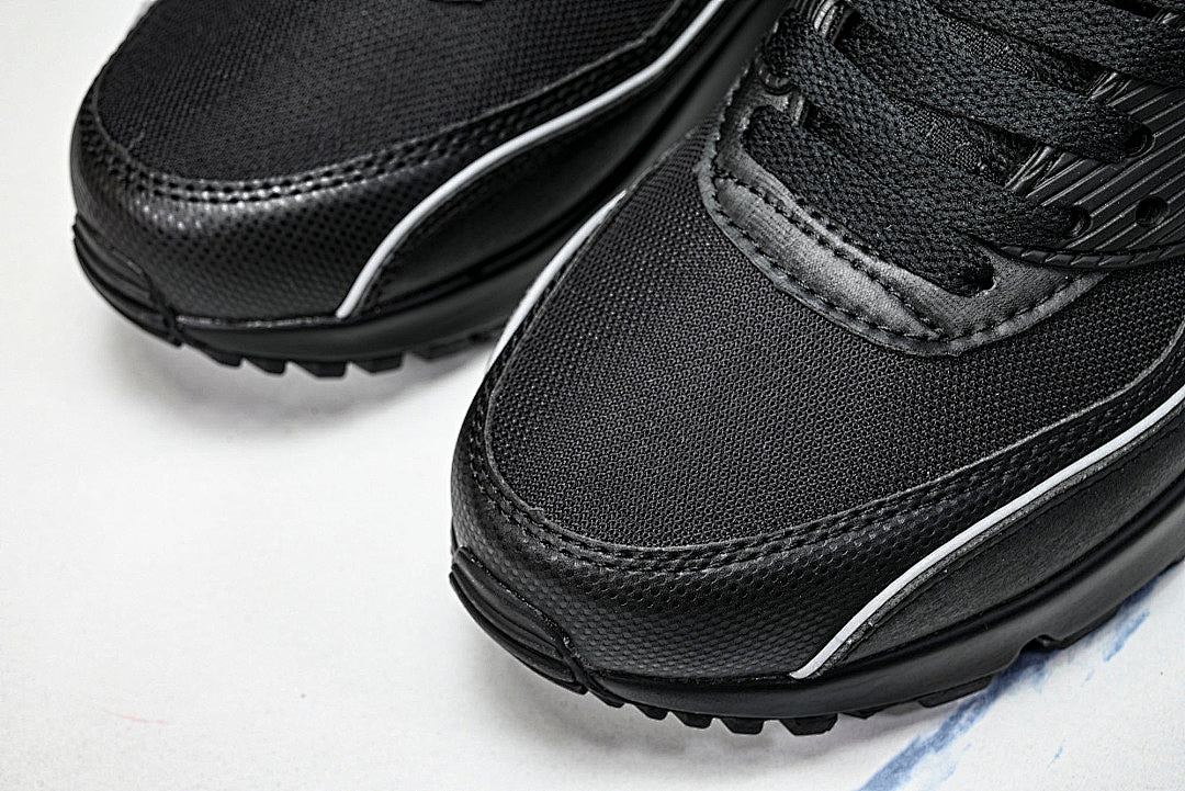 HV4517-002 AIR MAX 90 RETRO AIR CUSHIONED RUNNING SHOES BLACK/LIGHT GRAY