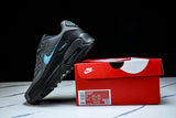 IF0670-002 AIR MAX 90 RETRO AIR CUSHIONED RUNNING SHOES BLACK/ANTHRACITE/SKY BLUE