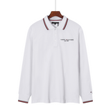 TommyEmbroideryLapel Long Sleeve Polo Shirt