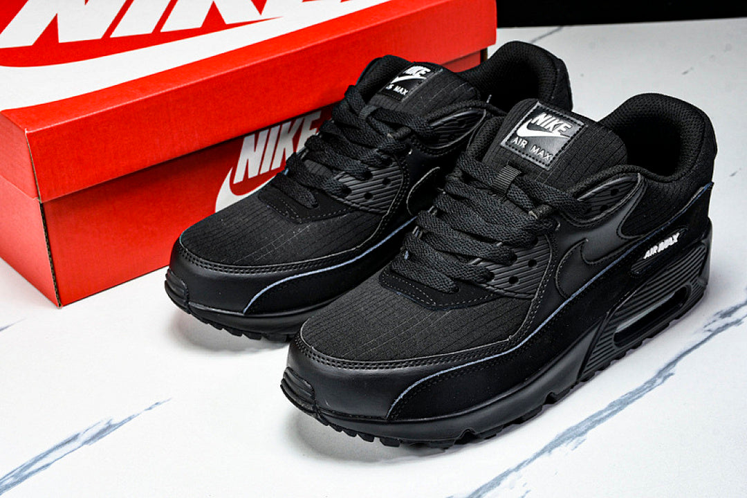 AJ1285-019 AIR MAX 90 RETRO AIR CUSHIONED RUNNING SHOES BLACK/INKINESS
