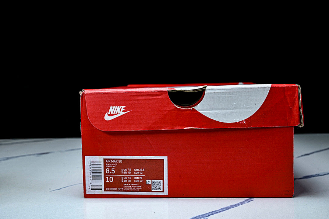 DH8010-002 AIR MAX 90 RETRO AIR CUSHIONED RUNNING SHOES BLACK/WHITE