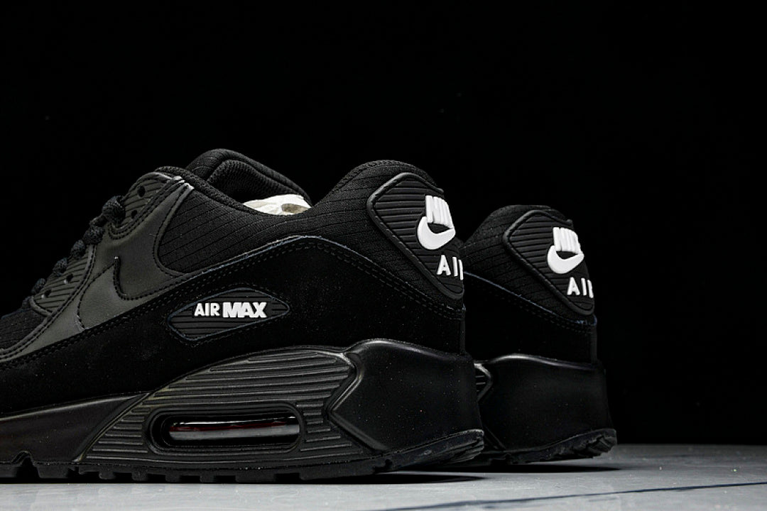 AJ1285-019 AIR MAX 90 RETRO AIR CUSHIONED RUNNING SHOES BLACK/INKINESS